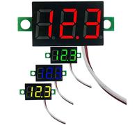 Voltímetro digital de 2 cables con pantalla LED de 0,28 pulgadas, CC de 2,5 V a 40 V, detector de voltaje, 1-10 unidades(Red 2.5-40V,3PCS)