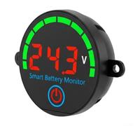Voltímetro digital de 7 V a 55 V CC diseñado para monitoreo de baterías de ácido y fosfato de hierro y litio (rojo)
