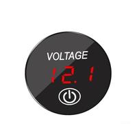 Voltímetro digital de panel LED CC 12 V 24 V para motocicleta, coche, barco, UTV, cámper, remolque de viaje con protección de conexión inversa y control de energía táctil (rojo)