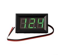 Voltímetro digital LED 0 56 pulgadas 2 línea pantalla para medición de voltaje CC 4 5 a 30V con movimiento automático y calibración (verde)