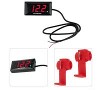 Voltímetro digital LED CC 12 V con pantalla de 3 dígitos para medir el voltaje de la batería en vehículos, impermeable, a prueba de polvo y a prueba de golpes para una larga vida útil (rojo)