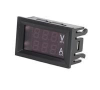 Voltímetro digital LED de doble color 0,28 pulgadas amperímetro CC 100V 10A 50A 100A medidor corriente voltaje con cables para batería de coche panel modelo tren RV rojo azul D (50A)
