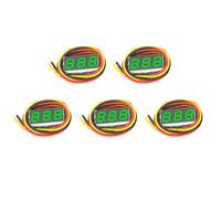 Voltímetro Digital LED Micro-Tipo de 0.28 Pulgadas 0-100V Probador de Voltaje para Automóvil y Motocicleta Detector LED Verde 5 Piezas