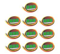 Voltímetro Digital LED Micro-Tipo de 0.28 Pulgadas 0-100V Probador de Voltaje para Automóvil y Motocicleta Detector LED Verde 10 Piezas