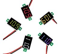 Voltímetro digital LED mini Mtlavishness DC 2.4V 30V, probador de voltaje de dos cables de 0.36 pulgadas con 5 colores, alta precisión, protección contra polaridad inversa y fácil