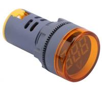 Voltímetro Digital LED Redondo Amarillo para Panel (12...500V AC)