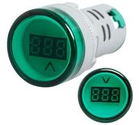 Voltímetro Digital LED Redondo Verde para Panel (12...500V AC)