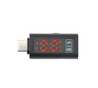 Voltímetro Digital Tipo C, Medidor de Voltaje CC 5-24 V, Pantalla HD, Adaptador de Carga Rápida PD100W, Comprobador de Potencia, Palabras en Rojo.