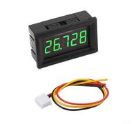Voltímetro LED 0-33V DC 5 dígitos Digital Voltímetro con protección de polaridad inversa - Medidor de panel preciso para coche para batería (verde)