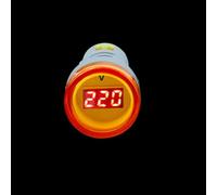 Voltímetro LED AC 60-500 V amarillo, panel de 22 mm