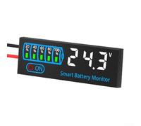 Voltímetro LED DC 7-55V para indicador de voltaje de batería con alarma, placa de visualización de alimentación para baterías ternarias de hierro de litio y ácido, rango de medición 3S-14S (blanco)