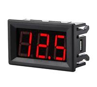 Voltímetro LED Digital de Panel de Medidor de Voltaje de 3 Cables con Protección Inversa DC 0 a 100V para Montaje en Panel de Motor de Coche de Motocicleta (fuente retroiluminación color rojo)