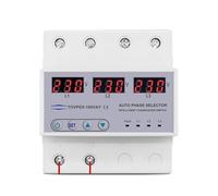 Voltímetro selector de fase de carril trifásico 3P+N de 100 A con monitoreo de protección contra sobretensión y subtensión ajustable