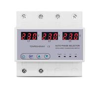Voltímetro trifásico 3P+N con selector de fase carril DIN y protección ajustable contra sobretensión subtensión, relé protector, 1 unidad(63A phase selector)