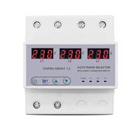 Voltímetro trifásico 3P+N con selector de fase carril DIN y protección ajustable contra sobretensión subtensión, relé protector, 1 unidad(100A phase selector)