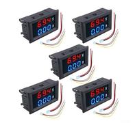 Voltímetro y amperímetro digital de doble pantalla, DC 0-100V/0-10A medidor de panel con pantalla LED rojo y azul de 0.27 pulgadas, 48 x 29 x 21 mm, para automoción, EV y motocicleta (5 piezas)