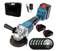 VOLTIX Amoladora Angular Radial de Batería 21 V con 2 Baterías y 6 Discos Abrasivos