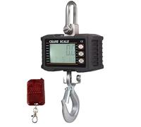 Voltix Báscula para grúa digital recargable con mando a distancia, 1000 kg - Balanza de gancho Balanza colgante de alta precisión para trabajos pesados (negro)