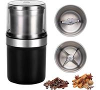 Voltix Electric Multi-Use Cup Grinder, One-Touch Coffee Grinder For Home, Large Capacity Stainless Steel, Detachable Cup, Easy Clean (double blade+Single blade)