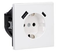 Voltking LS1520-15CAWW SCHUKO Enchufe con Puerto USB, Blanco