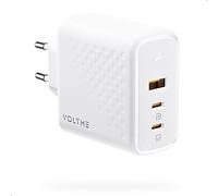 VOLTME Cargador USB C 100W, Cargador para Laptop con 3 Puertos, Carga Rápido GAN III Compatible con MacBook Pro, MacBook Air, Pixelbook, ThinkPad, DELL XPS, iPad Pro, iPhone 16 15, Galaxy S23, Blanco