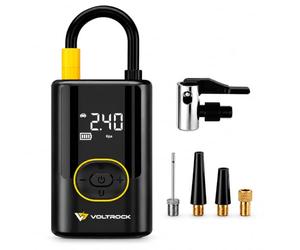VOLTROCK AirQuick Compresor Portátil 150 PSI Batería Pantalla Digital USB-C | Inflador eléctrico con apagado automático y función Power Bank. Para coche, moto, bicicleta y balones