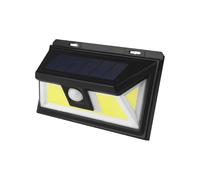 VoltShine Aplique LED Solar COB de 7W con sensor, color negro, ideal para iluminación exterior y ahorro energético.