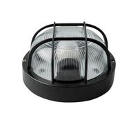 VoltShine Aplique redondo negro IP54 E27 40W, diseño elegante, resistente a la intemperie, ideal para iluminación exterior y ambientes húmedos.