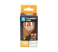 VoltShine Bombilla LED de filamento ámbar A60 E27 8W, eficiente, larga vida útil; ideal para iluminación cálida en hogares y ambientes acogedores.