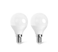 VoltShine Bombilla LED G45 E14 4.9W, luz cálida, paquete de 2, ahorro energético, ideal para iluminación decorativa y ambiental.