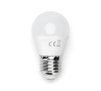 VoltShine Bombilla LED G45 E27 4.9W, 400 lumens, 2700K, bajo consumo, ideal para iluminación ambiental y decoración en interiores.