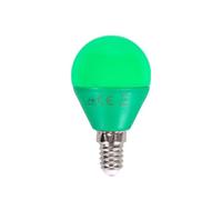 VoltShine Bombilla LED G45 verde E14 4W, alta nergética, luz decorativa, ideal para iluminación ambiental y jardinería.