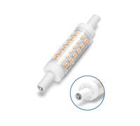 VoltShine Bombilla LED R7S 4.9W, alta eficiencia energética, base R7S, luz cálida, ideal para iluminación de espacios interiores y exteriores.