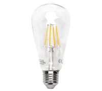 VoltShine Bombilla LED ST64 E27 14W, filamento transparente nergética, iluminación cálida, ideal para decoración y ambientes acogedores.