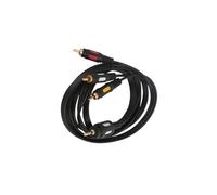 VoltShine Cable de audio 3x RCA, 1,8 m, negro; conexión estéreo de alta calidad ideal para transmitir audio en sistemas de sonido y entretenimiento.