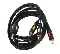 VoltShine Cable de audio 3x RCA, 1,8 m, negro, para conexiones de audio en dispositivos de entretenimiento y sistemas de sonido.