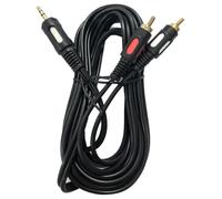 VoltShine Cable de audio de 3,5 mm a 2 RCA, 3 m, conexión estéreo ideal para sistemas de sonido, televisores y grabadoras.