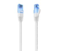 VoltShine Cable de red RJ45 Cat.6 UTP 0.5m AWG26 CCA blanco, ideal para conexiones de alta velocidad y redes de computadoras.