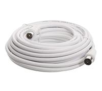 VoltShine Cable de TV blanco de 10 m, alta calidad de señal y resistencia, ideal para conectar televisores y dispositivos de entretenimiento.