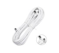 VoltShine Cable de TV de 8 m con conector de ángulo recto, en color blanco; ideal para conexiones en espacios reducidos y optimizar el recorrido del cable.