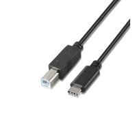 VoltShine Cable USB 2.0 para impresora, Tipo USB-C a USB-B, 3A, Negro, 2.0m, ideal para conexiones rápidas y transferencia de datos.