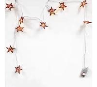 VoltShine Cadena de luces portátil con pilas 3AA, 1,5 m, pentagrama de madera, luz blanca cálida - ideal para decoración y ambientación.