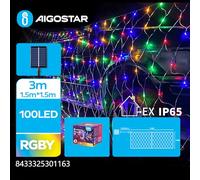 VoltShine Cadena de luces solares RGBY, 3m + 1.5m, resistente al agua, ideales para decoración nocturna y jardines.
