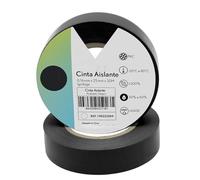 VoltShine Cinta Aislante Ancha PVC Negra 25mmx20m, flexible y duradera, ideal para trabajos eléctricos y aislamiento de cables.