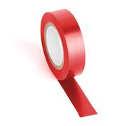 VoltShine Cinta aislante de PVC, 0,13 mm de grosor, 17 mm de ancho, 10 m de largo, roja - Ideal para aislar, reparar y proteger circuitos eléctricos.