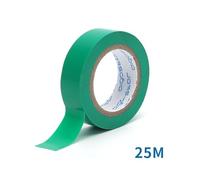 VoltShine Cinta aislante PVC 0,13 mm x 17 mm x 25 m, verde, ideal para aislamiento eléctrico y reparaciones en cables y componentes eléctricos.