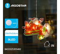 VoltShine Colgante a pilas con ventosa, diseño de avión navideño, pequeño, luz blanca cálida, ideal para decorar en fiestas y crear ambiente festivo.