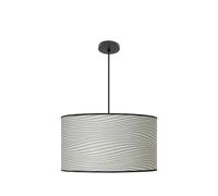 VoltShine Colgante de moda con base E27, color negro y surcos grises, dimensiones 50x50 cm, incluye difusor, ideal para iluminación decorativa.
