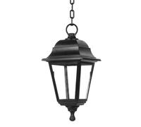 VoltShine Colgante exterior - luminaria con un casquillo E27, color negro, IP44, fabricada en policarbonato, dimensiones 15x15 cm