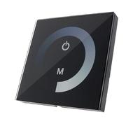 VoltShine Dimmer empotrable táctil monocolor para tiras LED 12/24V, ajuste de brillo, control electrónico, ideal para iluminación decorativa y ambiente.